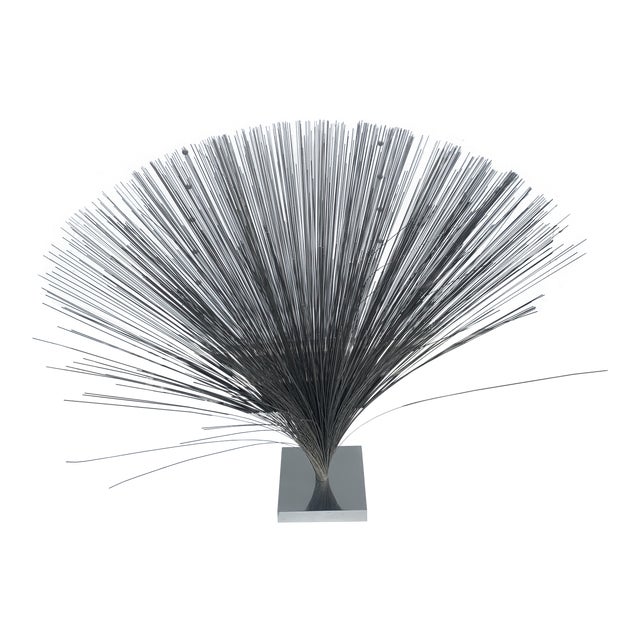 Harry Bertoia Style Kinetic Metal Wire Spray Sculpture For Sale
