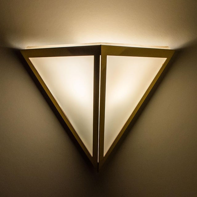 Triangle Glass Wall Light from Limburg, 1970s For Sale - Image 10 of 16