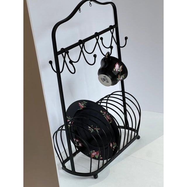 American Vintage Wroguht Iron Cup Plate Holder For Sale - Image 3 of 4