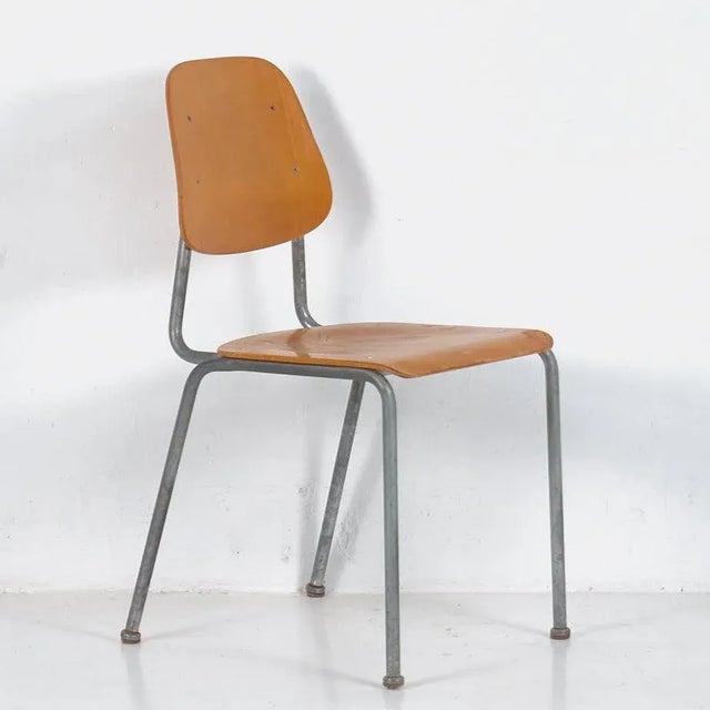 Industrial Wood & Metal Chair, 1950s For Sale - Image 5 of 5