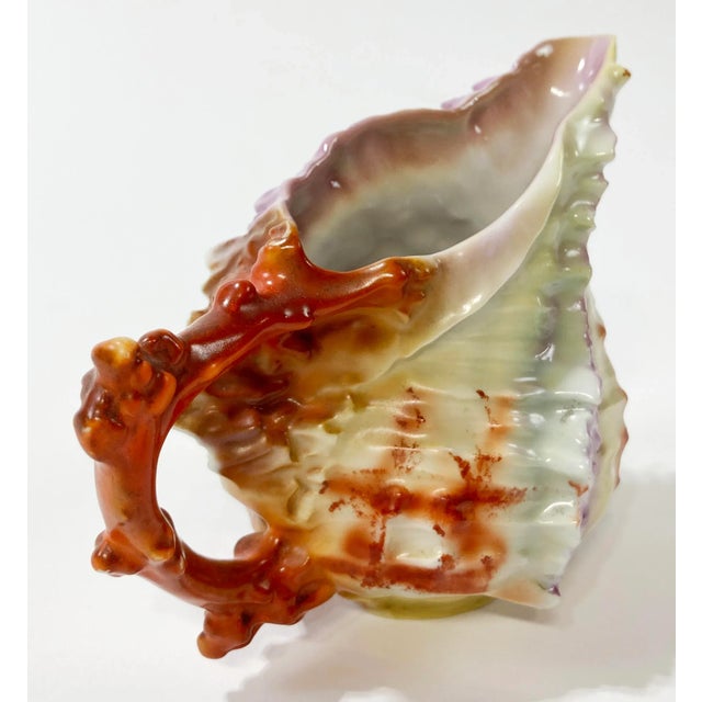 Antique Royal Beyreuth Porcelain Spikey Shell Creamer Dish For Sale In Kansas City - Image 6 of 7