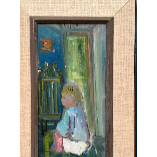 Louis Zelig, The Little Girl, 1950s, Oil on Panel, Framed For Sale - Image 6 of 16