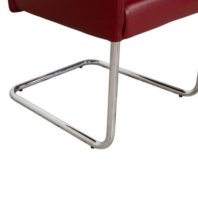 Jason Leather Cantilever Chairs in Red from Walter Knoll and Wilhelm Knoll, Set of 4 For Sale - Image 4 of 15