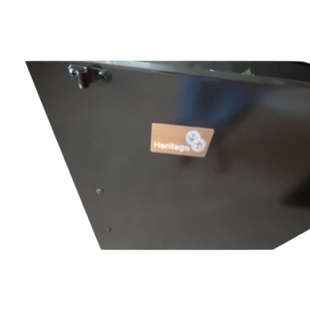 Black Vintage Asian Chinoiserie Drexel Hand Painted Breakfront Display China Cabinet Heritage Dynasty For Sale - Image 8 of 18