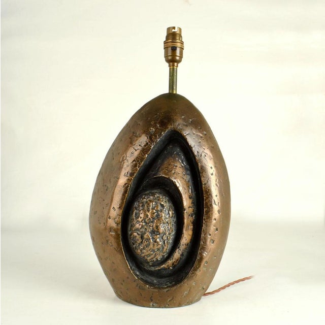 1970s Brutalist Bronze Table Lamp attributed to Robert Phandeve, 1970s For Sale - Image 5 of 8
