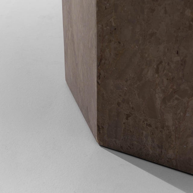 1970s Italian Postmodern Octagonal Marble Pedestal Table For Sale - Image 13 of 18