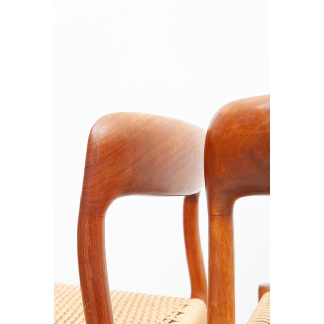 Vintage Model 75 Dining Chairs in Teak by Niels Otto Møller for J. L. Møller Møbelfabrik, 1950s, Set of 4 For Sale - Image 6 of 15