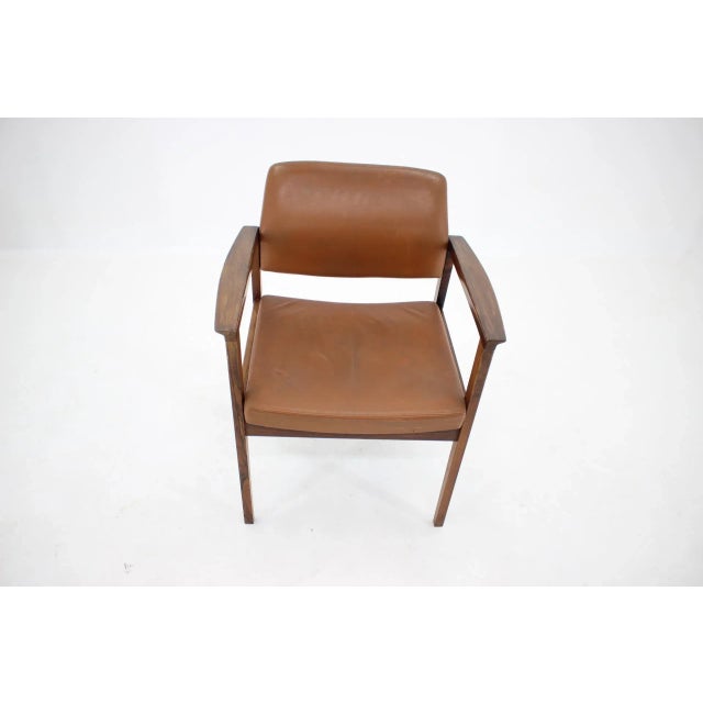 1960s Leather Palisander Side or Desk Chair, Denmark, 1960s For Sale - Image 5 of 10