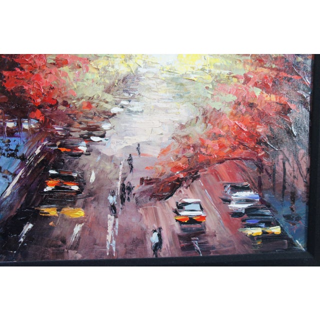 Mid 20th Century Elena Bond Forever New York Impressionist Cityscape Street Scene Giclee 42" For Sale - Image 5 of 13