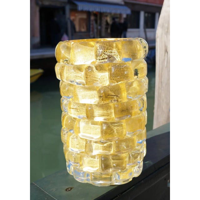Gold Leaf 24kt Glass Vase the Wall by Made Murano Glass, 2021 For Sale - Image 6 of 9