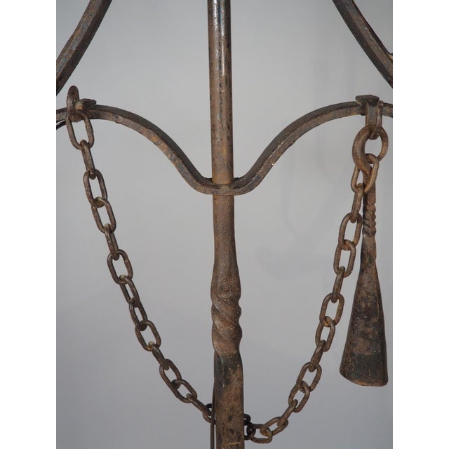 A French Wrought Iron Floor Candelabra With Candle Snuffer, Late 19th Century For Sale - Image 13 of 16