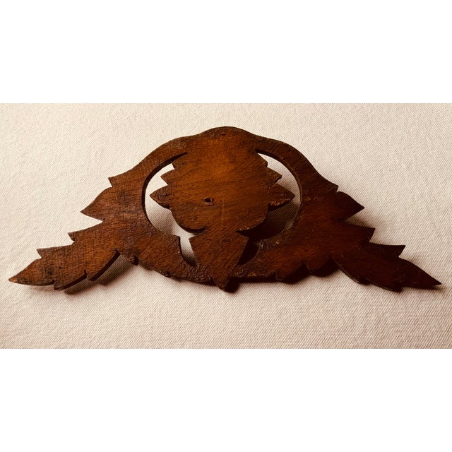 19th C. Hand-Carved Walnut Architectural Fragment - Acorn & Oak Leaf Medallion For Sale - Image 6 of 13