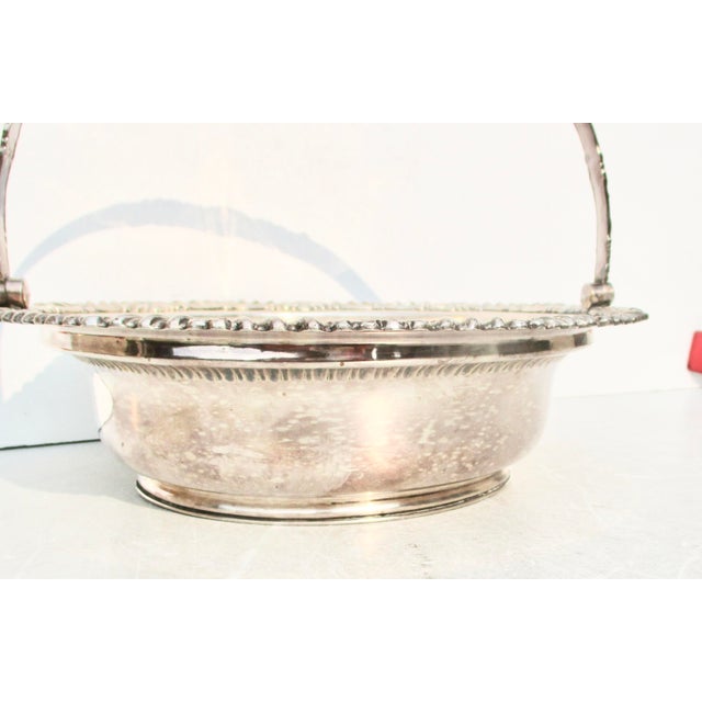Mid 19th Century Antique Shefflield Plate Swing Handle Basket For Sale - Image 5 of 12