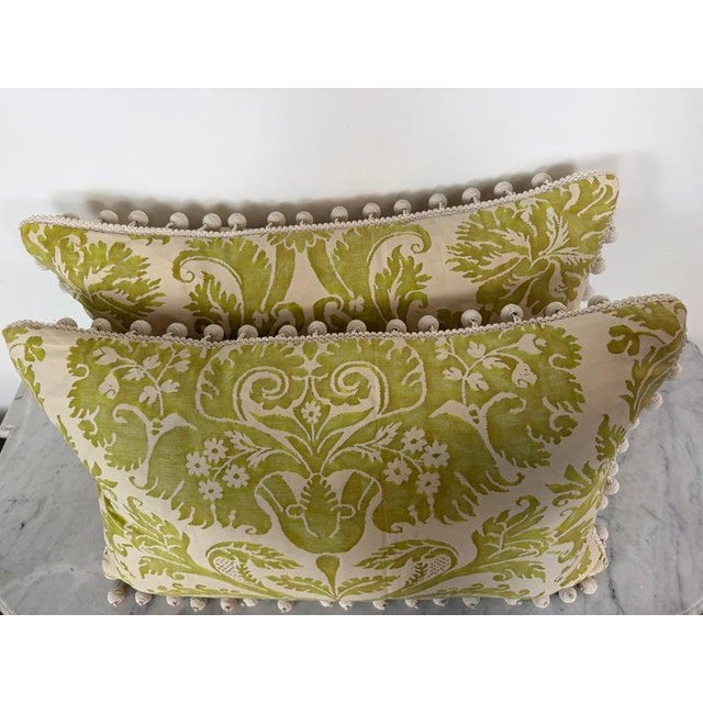 Pair of Mariano Fortuny Pillows - With Designer Pom-Pom Trim For Sale - Image 10 of 18