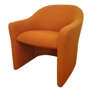1980s Post Modern Fully Upholstered Barrel Chair For Sale
