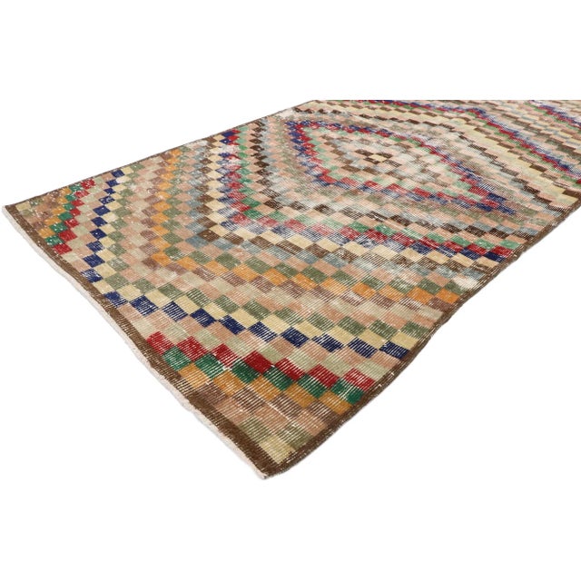 Mid-Century Modern Vintage Turkish Sivas Rug, 03'06 X 07'03 For Sale - Image 3 of 10