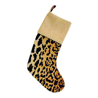 Boho Chic Custom Velvety Leopard Christmas Stocking