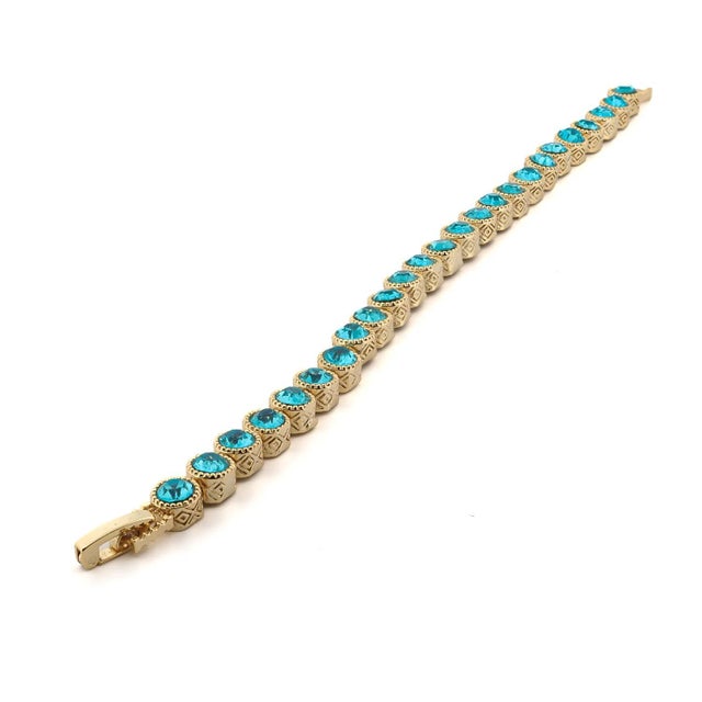 Modern Aquamarine Tennis Mystic Bracelet For Sale - Image 3 of 10