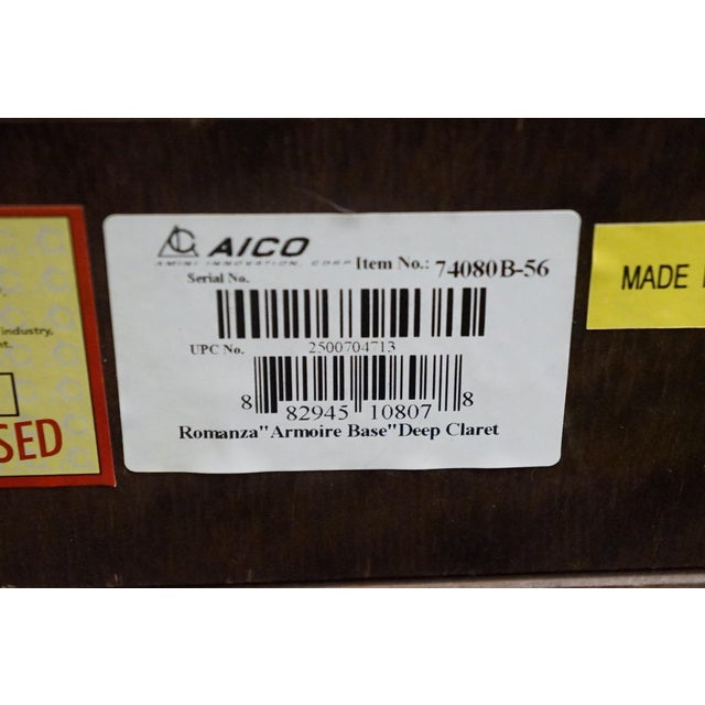 Aico Michael Amini Romanza Collection Old World Baroque 54" Bombe Media Armoire - Deep Claret Finish 74080 For Sale - Image 14 of 14