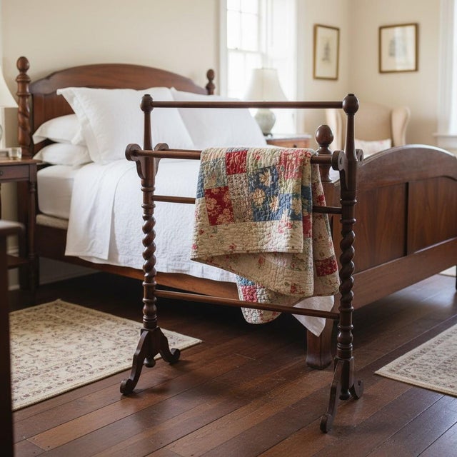 Antique Victorian Walnut Towel Quilt Rack-Barley Twist-English-19th Century-Wood For Sale - Image 11 of 11