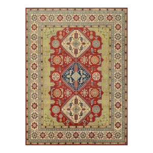 Kazak Rug 9’10” X 13’2” Red Wool Tribal Hand-Knotted Oriental Carpet