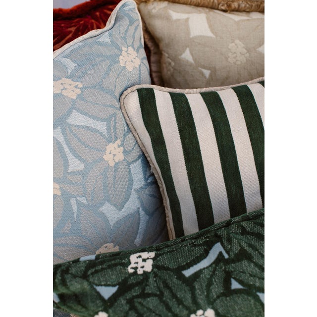 Textile Palais Outdoor Cushion Michelle Emerald & Ice, 20x12 Inch For Sale - Image 7 of 9