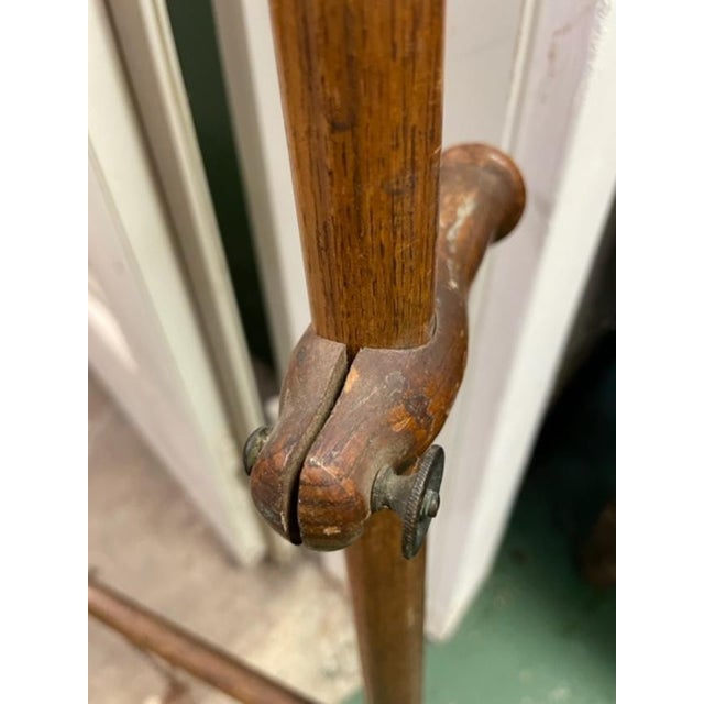 Vintage 1900s Oak Stick & Ball Asian Wooden Picture Easel Stand For Sale - Image 11 of 11