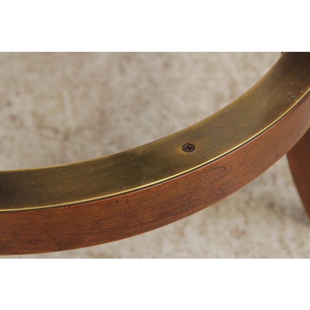 Set of 3 Stickley Cherry Leather Seat Counter Stools For Sale - Image 11 of 16