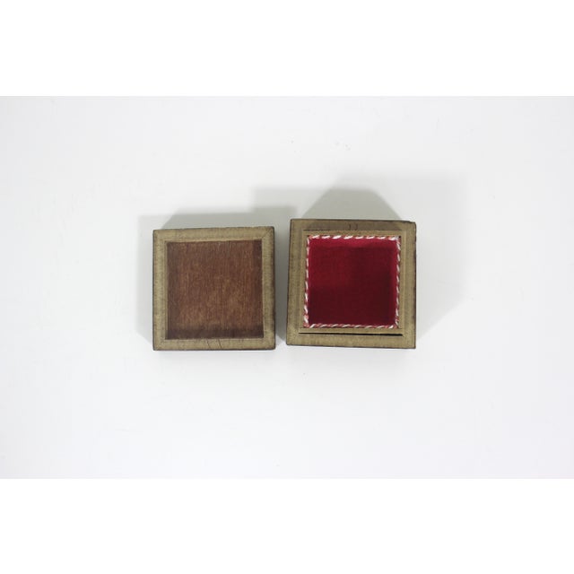 Vintage Wood Marquetry Inlaid Box Small Ring Handmade For Sale - Image 9 of 9