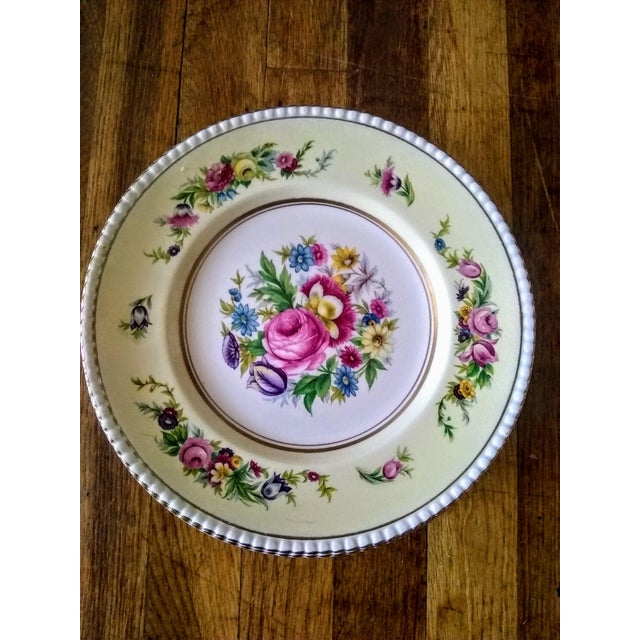 1940's Victorian Floral & Gold Trimmed English Luncheon Plates Set of