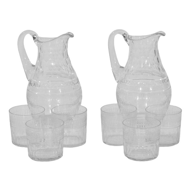 Swedish Glass Set, 1880s, Set of 8 For Sale