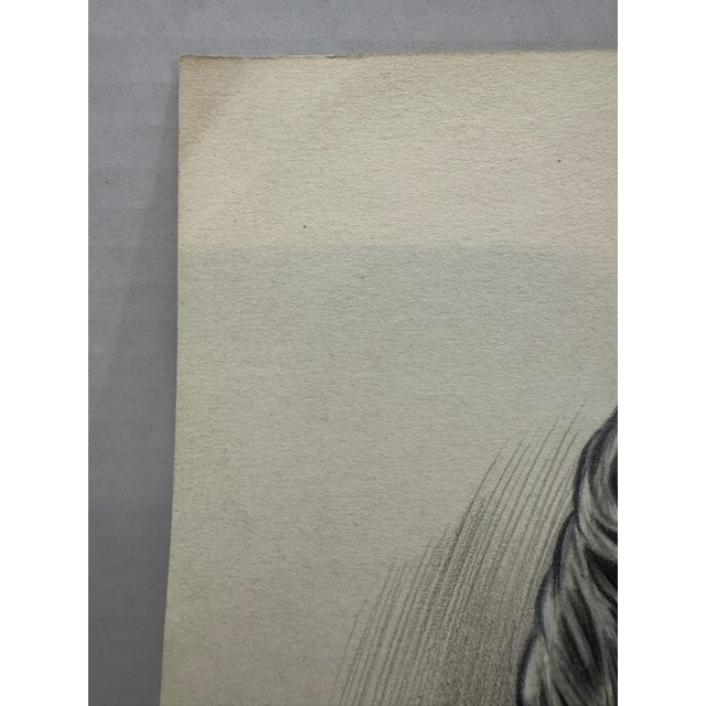 1940s Original Signed Graphite Illustration of Glamorous Woman With Cigarette, 10.75 X 7.75 In. For Sale - Image 4 of 5