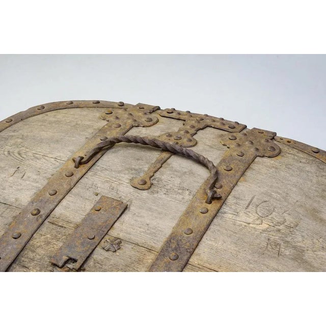 Beige Metal Bound Box, 1840s For Sale - Image 8 of 9