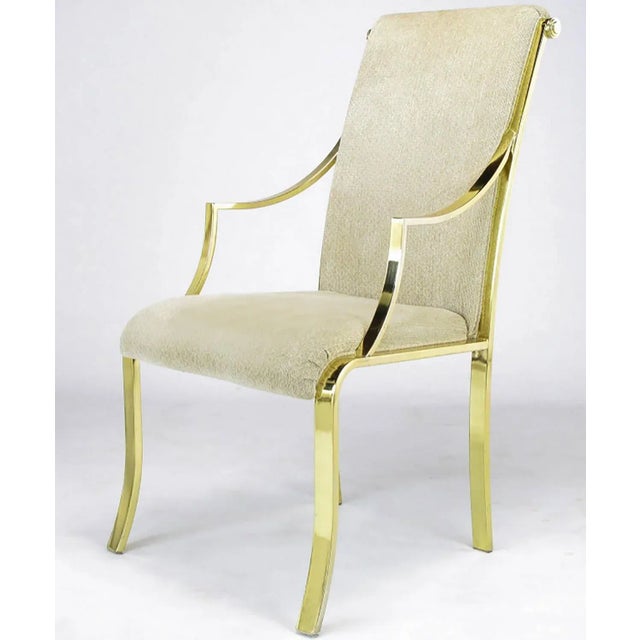 Art Deco Set of Six Art Deco Revival Brass Dining Chairs by Design Institute of America For Sale - Image 3 of 10