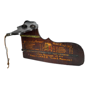 Commemorative Antique Wood Rowing Rudder Hand Painted Cambridge University Sports Trophy
