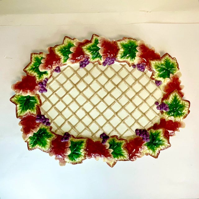This 1980s Fitz and Floyd large scale Platter is perfect for a Fall decor piece or to serve Thanksgiving Turkey. It...