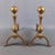 1950s Italian Iron and Brass Fireplace Andirons, 20th Century, Set of 2 For Sale - Image 5 of 16