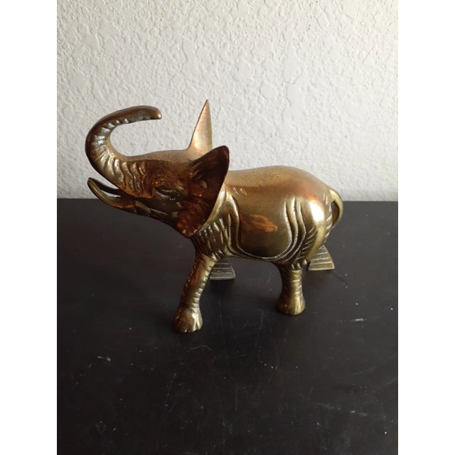 1960s Solid Brass Trunk Up Elephant Figurine For Sale In Dallas - Image 6 of 6