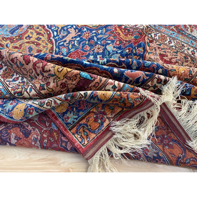 Vintage Persian Hunting Design Medallion Rug For Sale - Image 9 of 9