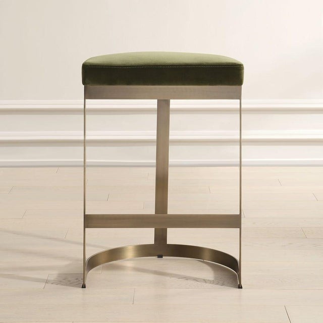 Not Yet Made - Made To Order Moss Color Counter Stool For Sale - Image 5 of 8
