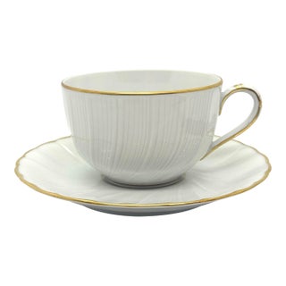 1980s Bernardaud Verlaine Tea Cup & Saucer Set For Sale