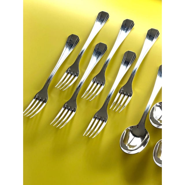 Silver Vintage Boréal Silver Plated Cutlery Set from Christofle, 1940s, Set of 12 For Sale - Image 8 of 11