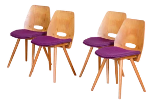 Mid-Century Dining Chairs attributed to František Jirák for Tatra, 1950s, Set of 4