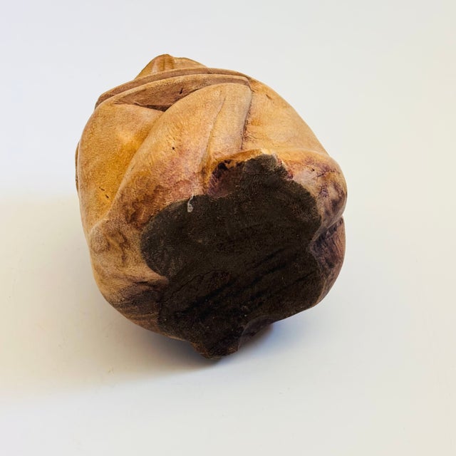 Vintage Folk Art Embracing Couple Carved Wood Sculpture For Sale - Image 13 of 13