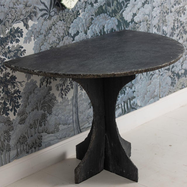 19th C. French Slate Demilune Console Table For Sale - Image 10 of 14