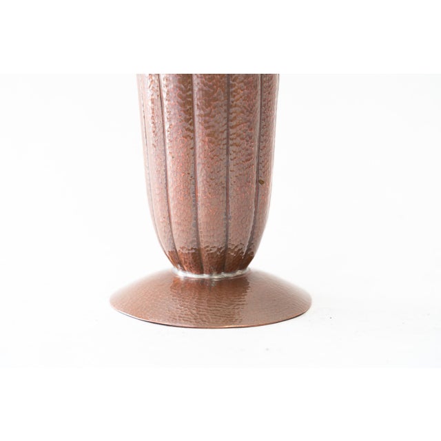 Art Deco Hammered Handmade Copper Vase, 1920s For Sale - Image 6 of 11