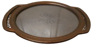 Oval Carved Oak Breton Country Tray, 1900s