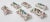 Set of six antique French hand made and hand-painted porcelain knife rests. Each depicts lovely floral design with deep...