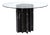 Round Glass Dining Table With Black Marble Pedestal Base For Sale