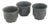 Japanese Minimalistic Black Burnt Raku Ceramics Earth Tea Cups by Laab Milano, Set of 3 For Sale